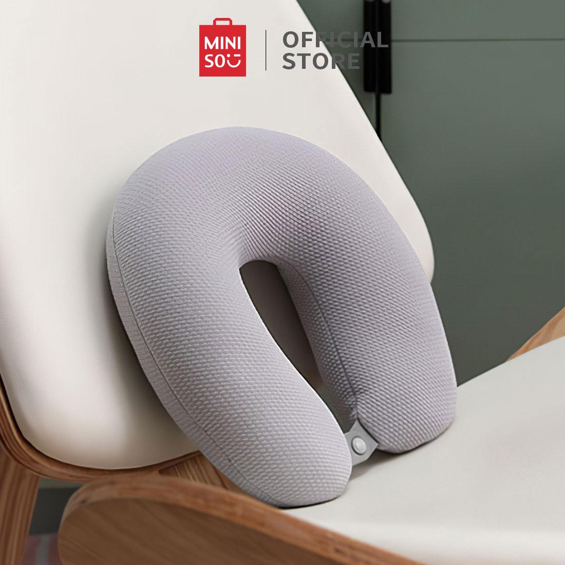 MINISO Bantal Leher Travel U-shape bantal leher dewasa Tidur Siang Bantal Mewah Travel Neck Pillow bantal leher mobil Lembut Bantal Cotton Washable Back Support Bed