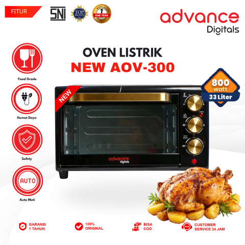 【COD】Advance AOV-300 Electric Oven 20L Oven Listrik 600W Baki Nampan Rak Kawat Interior Dilapisi Galvanis