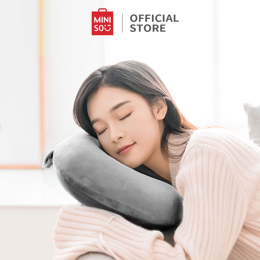 Miniso Neck Pillow U-Shaped Neck Pillow Travel Pillow Comfortable Cute Soft Unisex Neck Pillow