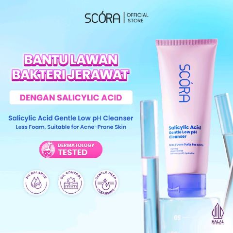 [FLASH SALE] SCORA Salicylic Acid Gentle Low pH Cleanser Sabun Cuci Muka Oily Acne Prone Skin Friendly