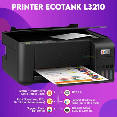 Printer Epson L3210 / L3211 / L3216 All In One Print Scan Copy Multifunctions Epson L121 / L1210 / L1216 Print Only Single Function A4 Bergaransi New