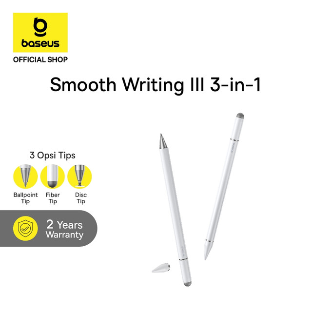 Baseus Smooth Writing III 3-in-1 Passive Stylus Magnetic Pen Ipad Phone Android Iphone