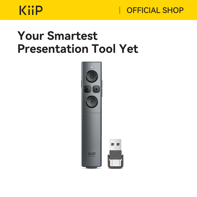 KiiP LG12 Smart  Laser Pointer 2-In-1 Type-C and USB Receiver Presenter Pointer