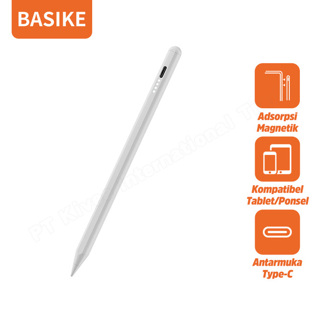 Basike Universal Stylus Pen untuk iPad Android Tablet Samsung Huawei IOS Xiaomi Stylus Magnetik Aluminium Biru