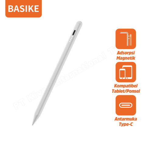 Basike Universal Stylus Pen untuk iPad Android Tablet Samsung Huawei IOS Xiaomi Stylus Magnetik Aluminium Biru