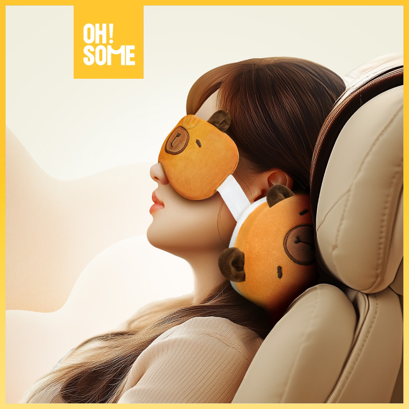 Ohsome Cccove 2in1 Eye Mask/Covers Neck Pillow Eye Mask with Animal Pattern Neck Pillow