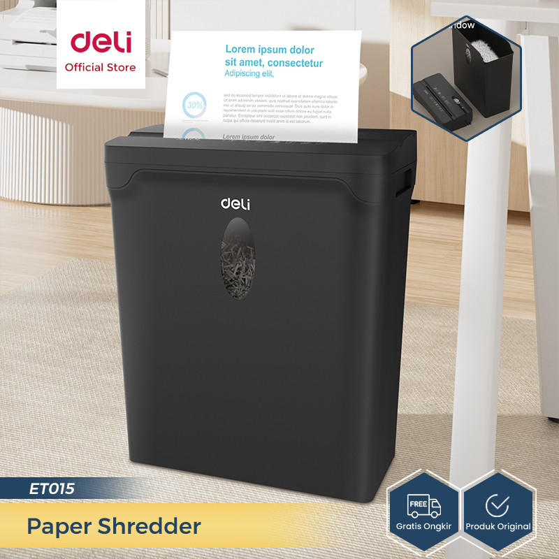 Deli Mesin Penghancur Kertas / Paper Shredder 5 Lembar 5 Menit Non Stop ET015
