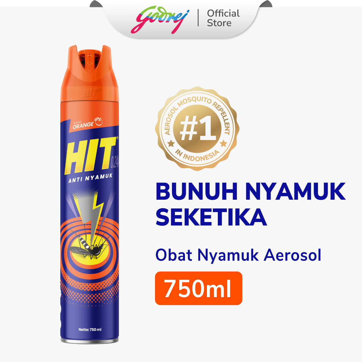 HIT Aerosol Obat Nyamuk Orange 750ml - Basmi Nyamuk Demam Berdarah