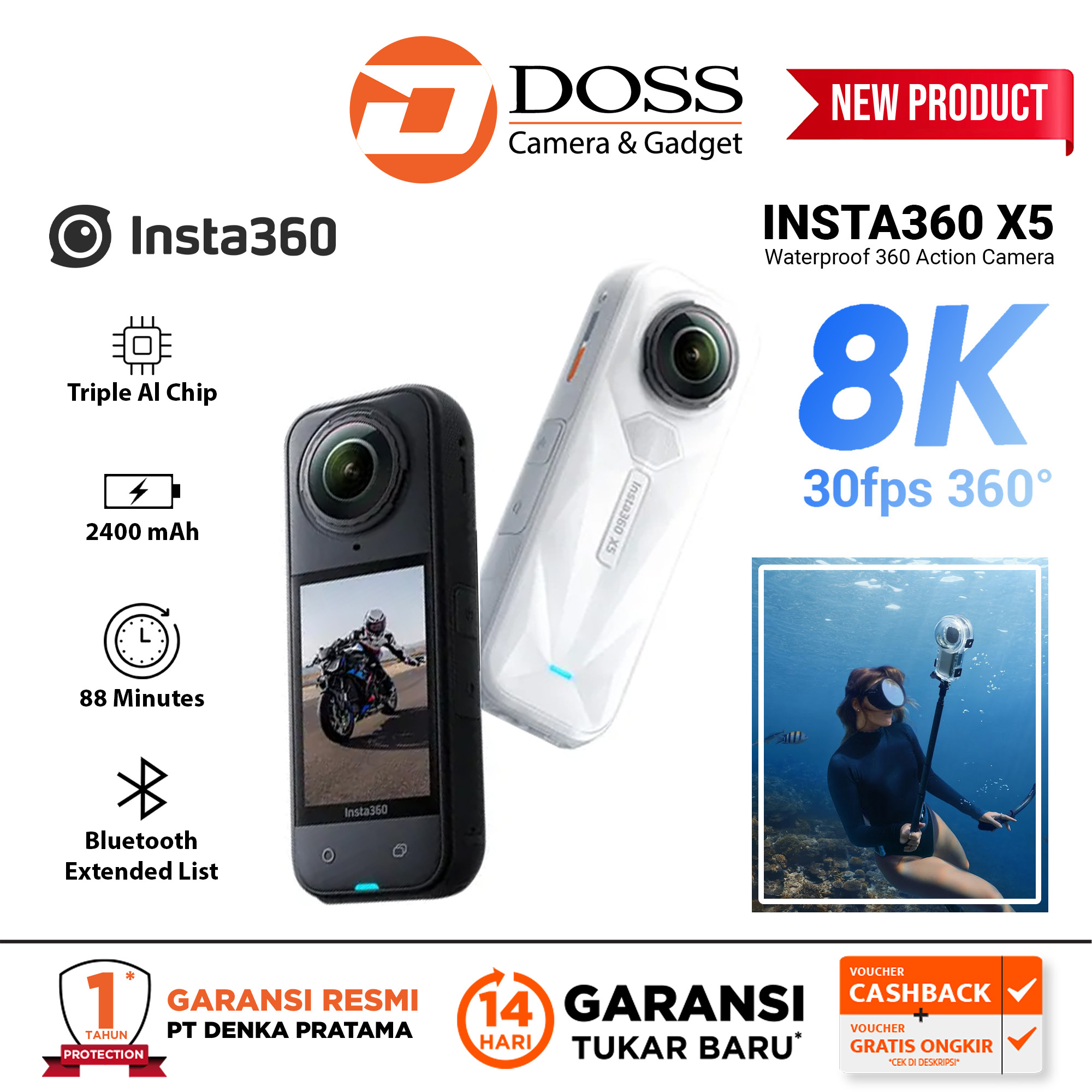 Insta360 X5 8K 360 Action Camera Insta 360 ONE X5 Action Cam