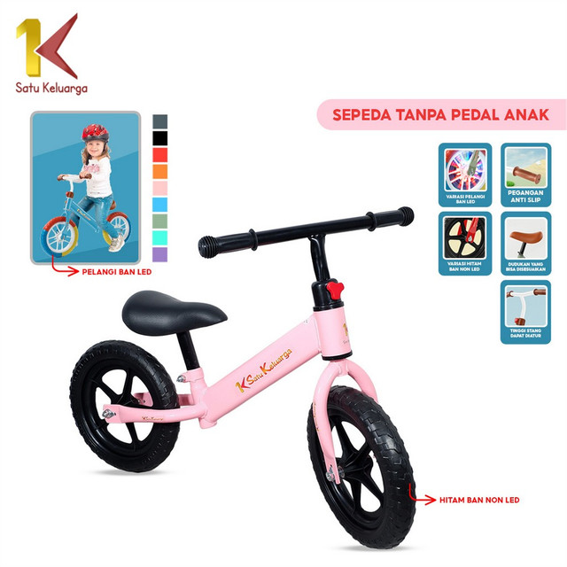 One Family of Children's Toys: Balance Bike Without Pedals M341 2-Wheel Children's Balance Bike Ride on Toys / Push Bike for Girls Boys