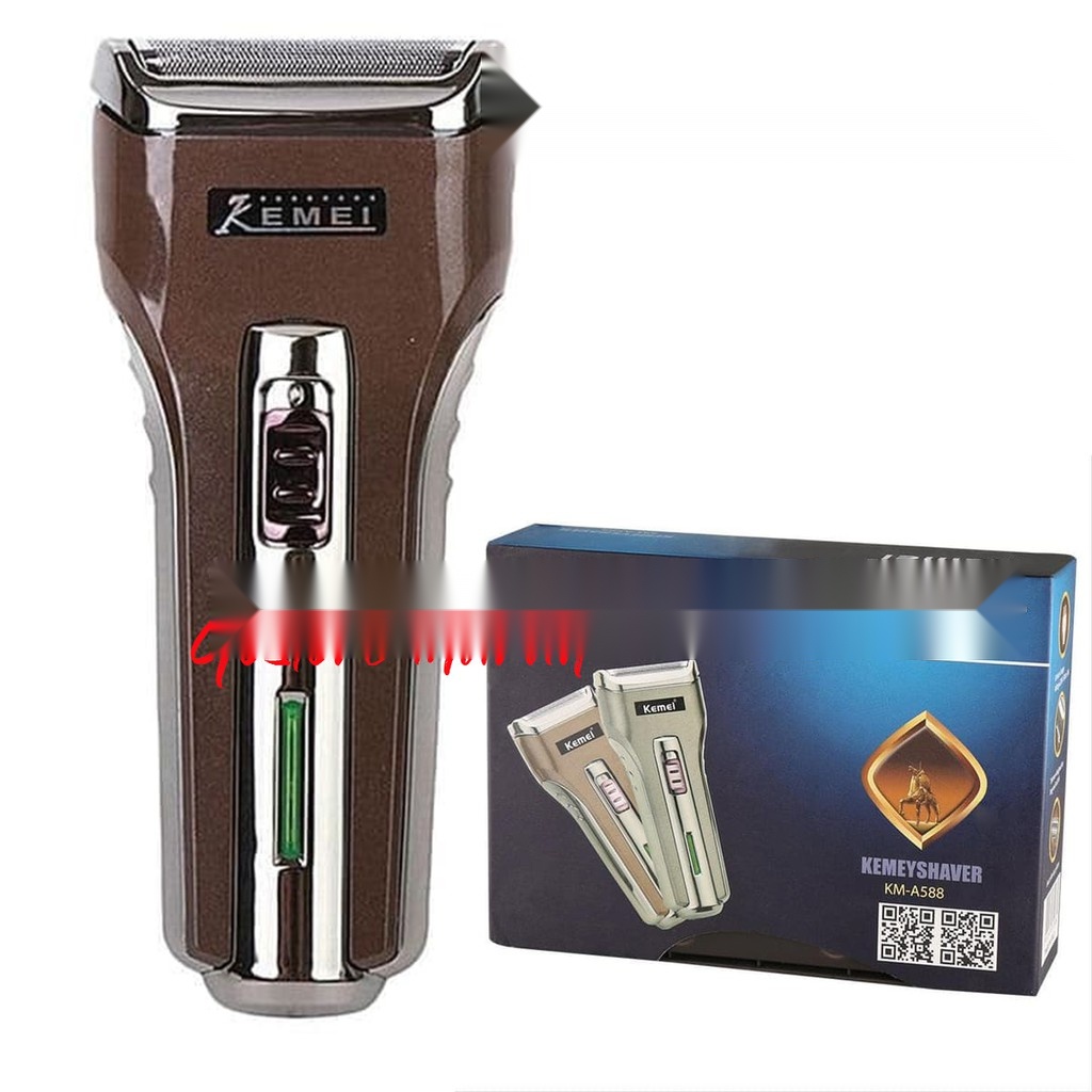 Kemei KM A588 Alat cukur kumis dan jenggot 2 in 1 Rechargeble