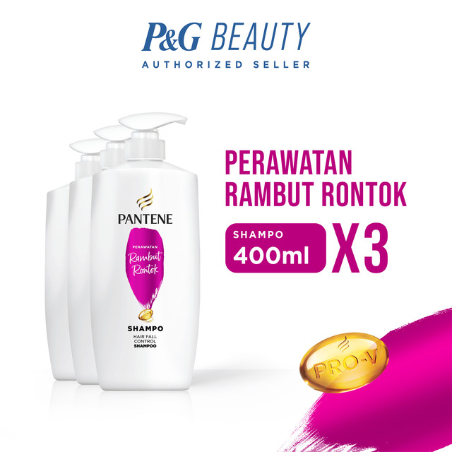 Pantene Shampoo Hair Fall Control 400 ml - Paket isi 3