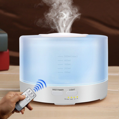 Taffware Air Humidifier Aromatherapy Oil Diffuser 7 Color 500ml with Remote Control - HUMI H14A - Wh Image4