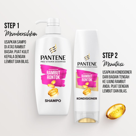 PANTENE Shampoo Anti Hair Fall Control Pro-V Perawatan Rambut 400ml x3 Image4