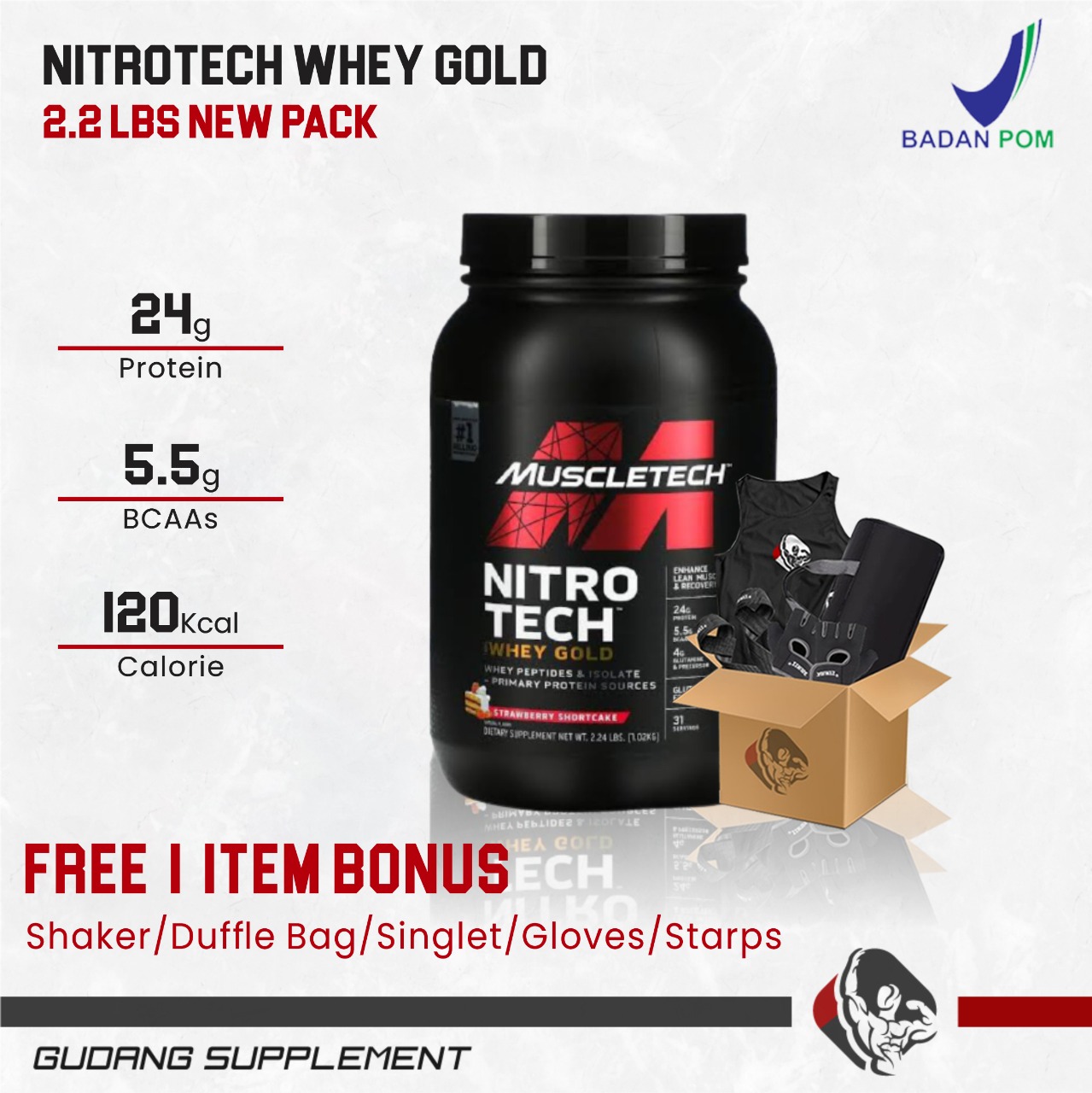 Muscletech Nitrotech Whey Gold 22 Lbs Whey Protein Gudang Supplemen