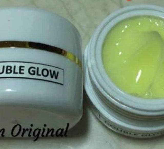 Double glow gel cream - krim malam pemutih / flek sedang & efek glowing untuk kulit berminyak
