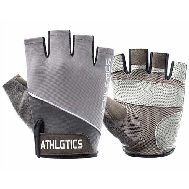 Hamlin Decs Sarung Tangan Gloves Sport Olahraga Design Half Finger Anti Slip Material PU ORIGINAL - Grey
