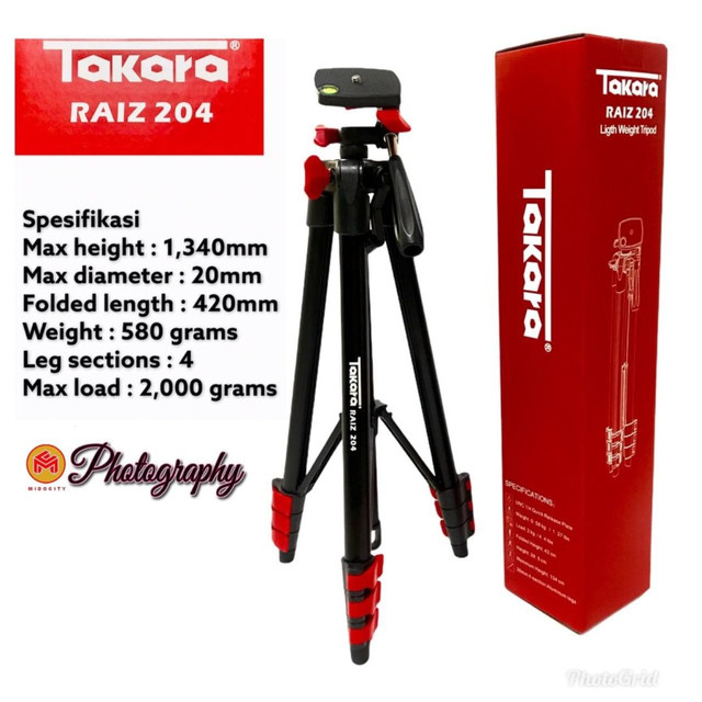 Tripod Takara Raiz 204 Free Tas Tripod