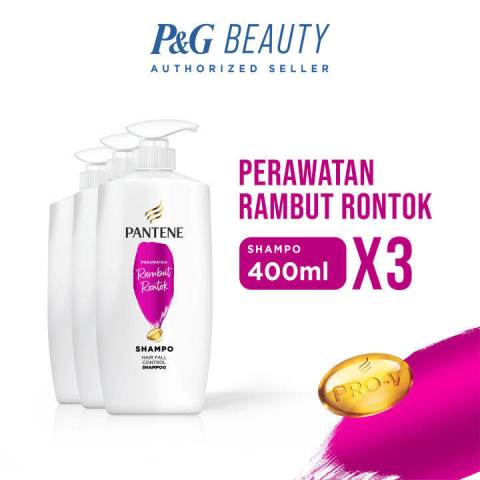 PANTENE Shampoo Anti Hair Fall Control Pro-V Perawatan Rambut 400ml x3 Image1