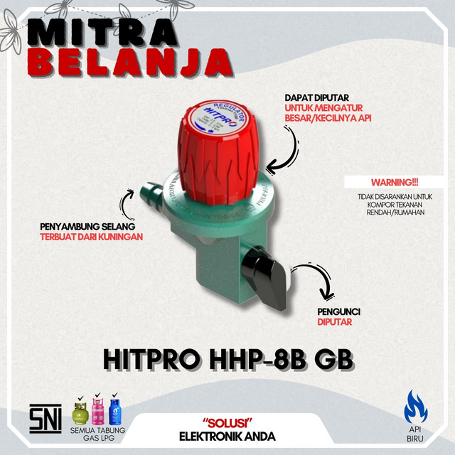 Regulator Gas Tekanan Tinggi Hitpro HHP 8B GB / Regulator High Pressure Hitpro HHP 8B GB / Kepala Gas Regulator Hitpro