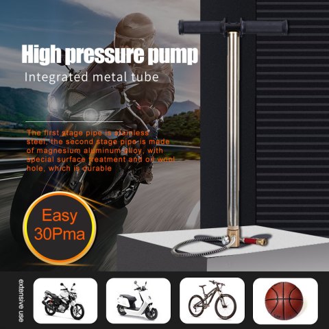 Tungsten Steel 3 Stage 4500psi Pompa Ban Motor Dan Sepeda Dan Motor Manual Tangan Pompa Pcp Angin Untuk PCP Air Kit Boat Tire Ball Image2