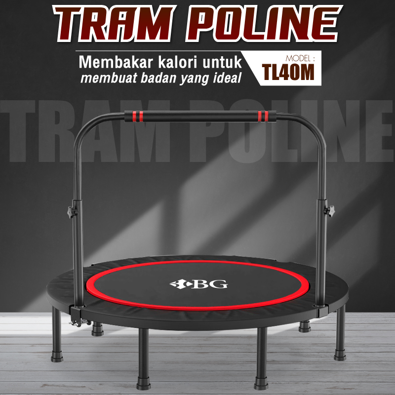 HTD Sport Trampoline Dewasa Alat Olahraga Lompat TL40M (Handle)