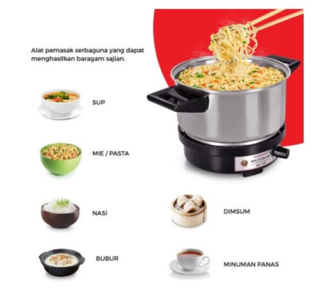 Maspion Multi Electric Cooker MEC 2750 / Panci Listrik Serbaguna 400W Image3