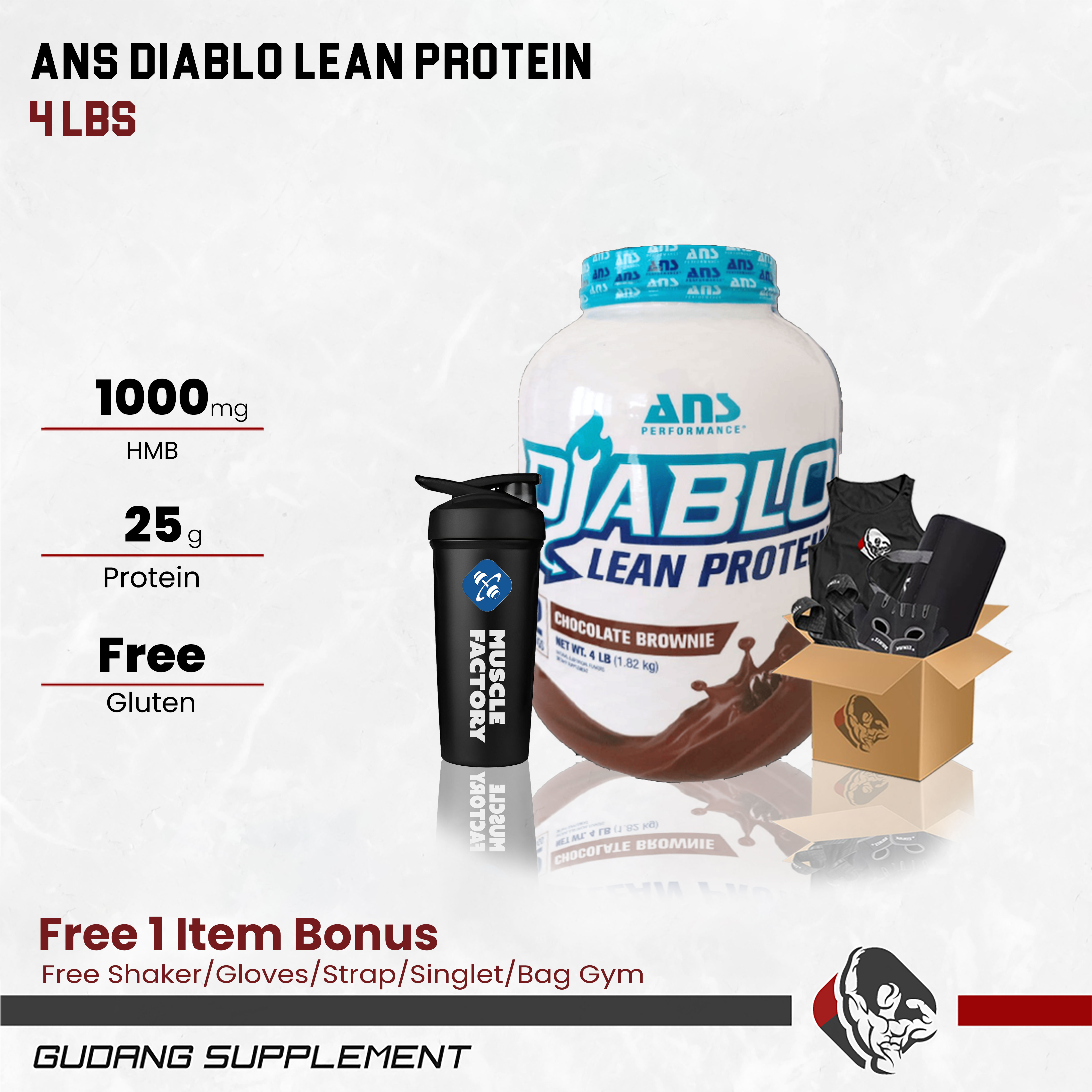 ANS Performance Diablo Protein 4 Lbs Whey Protein + Fat Burner Formula Gudang Supplemen