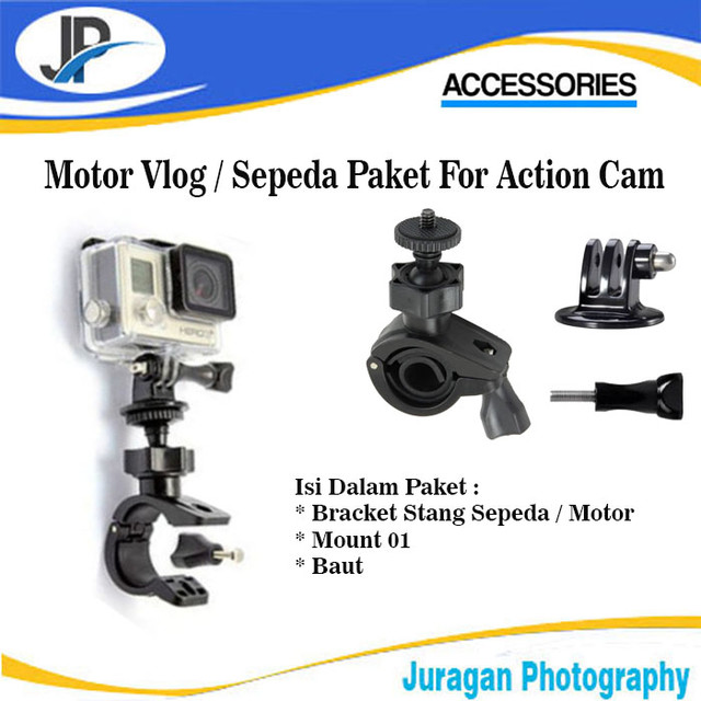 Motor Vlog / Moto Vlog Paket Bracket Sepeda For Action Cam