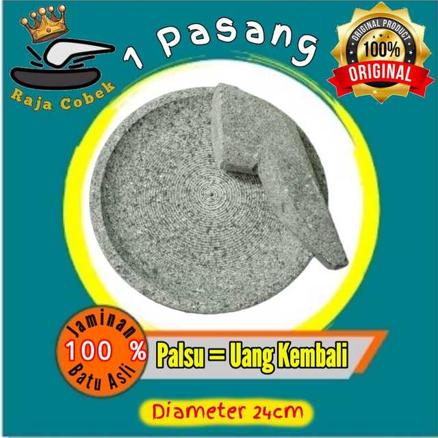 COBEK BATU ASLI 24cm - Cowet Plus Ulekan 100% Original