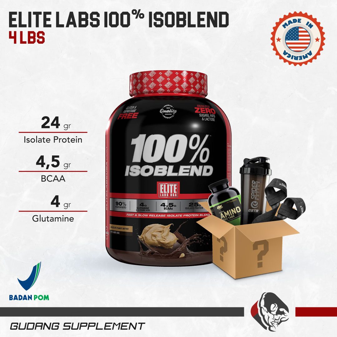 Elite Labs Iso Blend 4lbs Whey Protein Isolate BPOM AOM Gudang Supplemen
