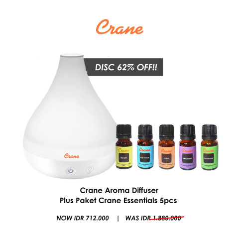 Crane Aroma Diffuser Free Paket Crane Essentials 5pcs - Pengharum ruangan Image1