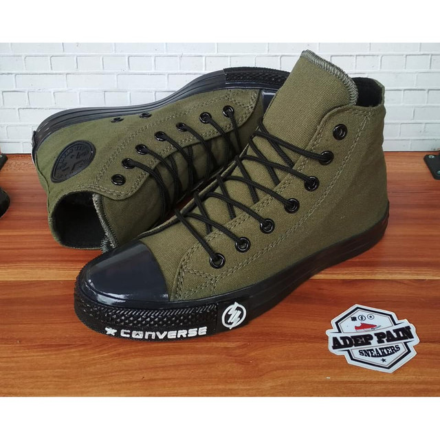 sepatu converse pria original / sepatu pria keren 2025 / Convers Tinggi Fullhitam Sepatu Sekolah Allstar Hitam