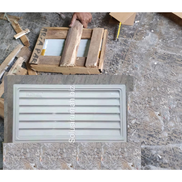 jalusi angin angin pintu pvc kamar mandi putih 33.4*16cm + peti