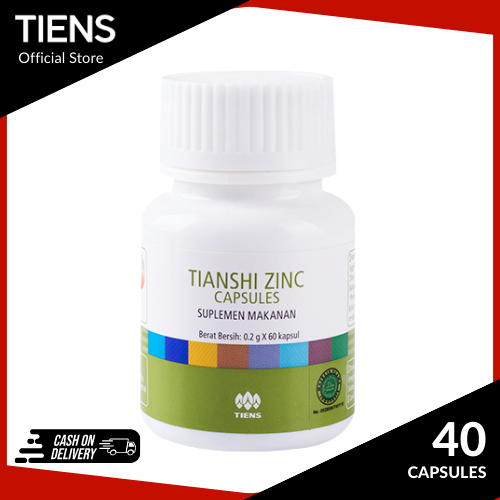 Tiens Zinc Original Segel / Penggemuk Badan Herbal Tiens / Menambah Nafsu Makan / Zinc Capsules [ 60 Kapsul ]