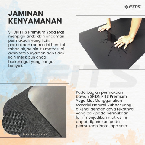 SFIDN FITS Matras / Mat Yoga Premium / Matras Karet Mat Olahraga Senam Yoga Image5