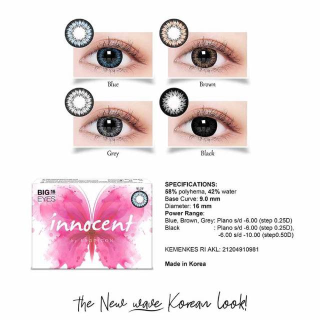 SOFTLENS X2 INNOCENT NORMAL BIG EYES 16MM KOREA SOFT LENS