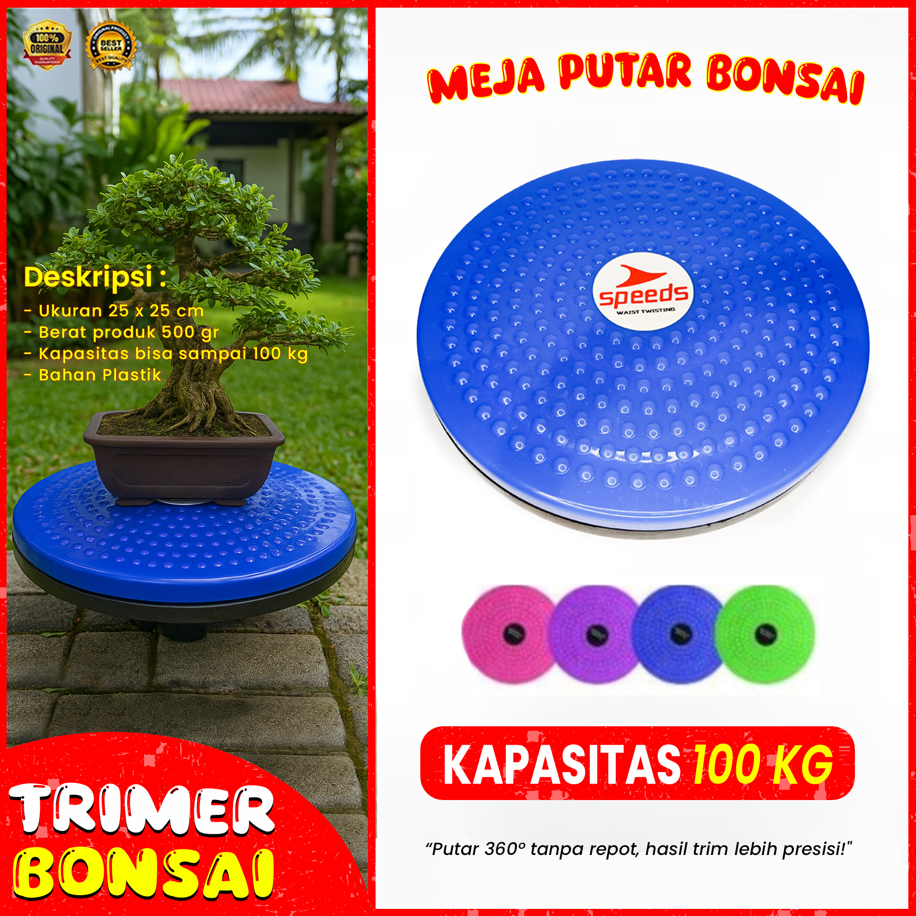 TRIMMER BONSAI MEJA PUTAR BONSAI TREMER TATAKAN ALAS BONSAI