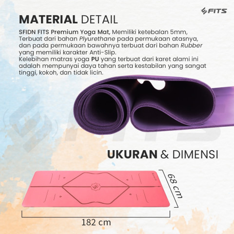 SFIDN FITS Matras / Mat Yoga Premium / Matras Karet Mat Olahraga Senam Yoga Image4