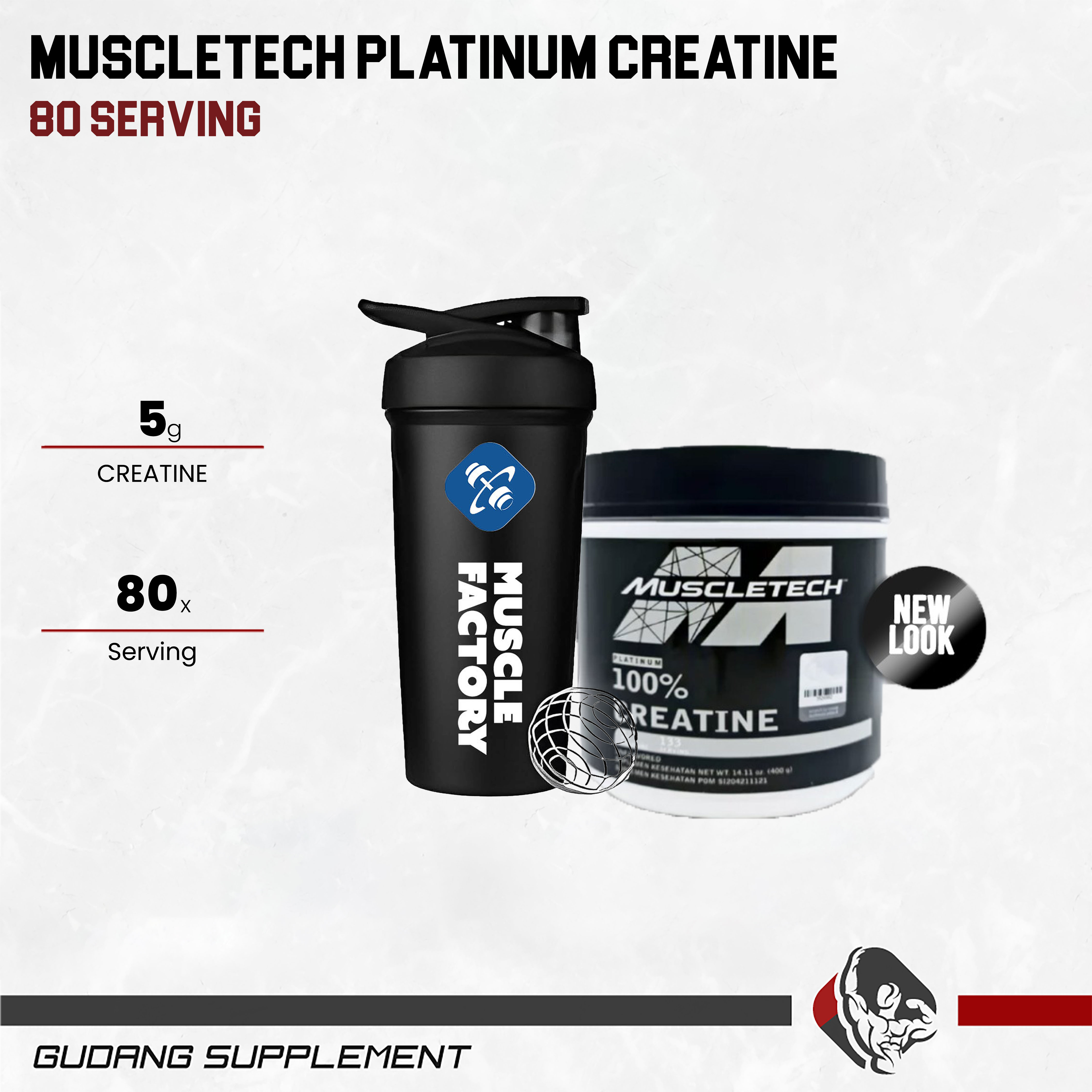 Muscletech Platinum Creatine 5000 mg 80 Serving 400 Gram Harga Gudang Supplemen