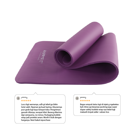 HAPPYFIT [FREE Strap] Yoga Mat Polos NBR 10mm - Matras Yoga NBR - Matras Olahraga Image5