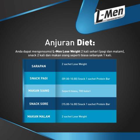 Twin Pack - L-Men Lose Weight Chocolate Cereal 300g / 12 Sachet - 15g Whey Protein - 6 Serving - Dilengkapi L-Carnitine Image3