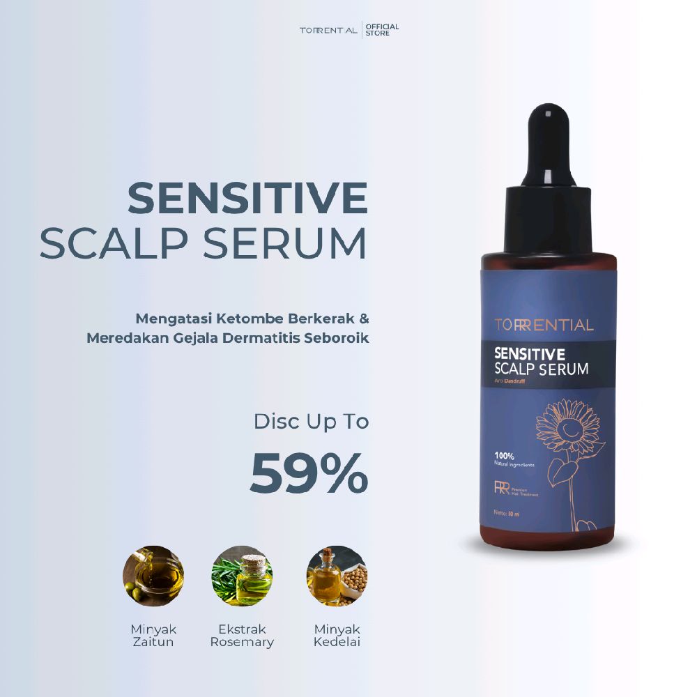 Torrential Sensitive Scalp Serum - Membantu Menenangkan Kulit Kepala Sensitif dan Mengurangi Ketombe