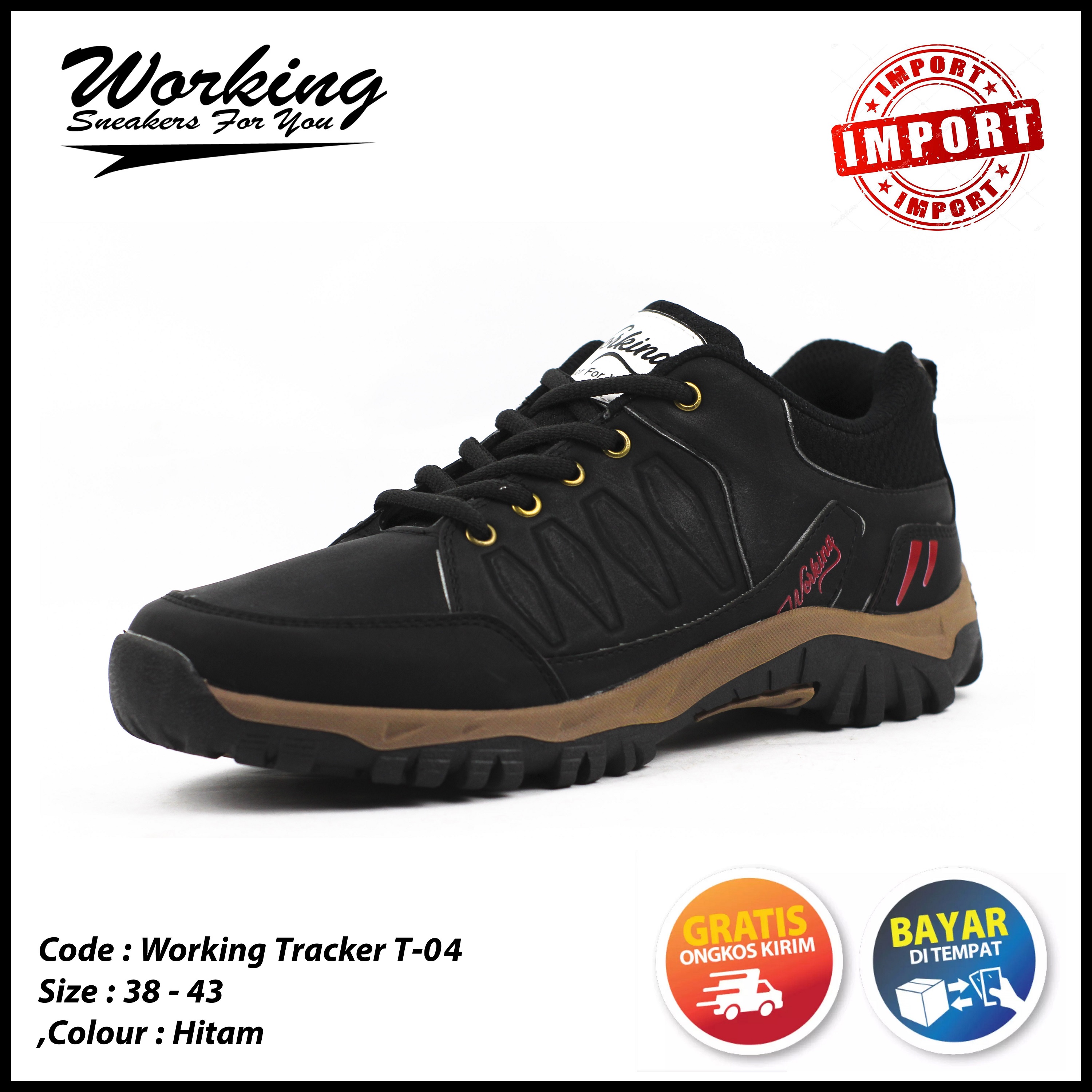 Sepatu Hiking Import Sepatu Gunung Lari Tracking Touring Safety Sneakers Pria T-04