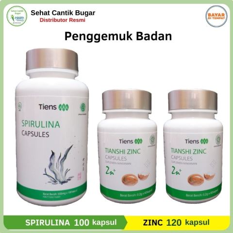 SUPER WEIGHT Herbal Penggemuk Gemuk Badan Paket Promo 2 Zinc 1 Spirulina + Member Card SCB Image2