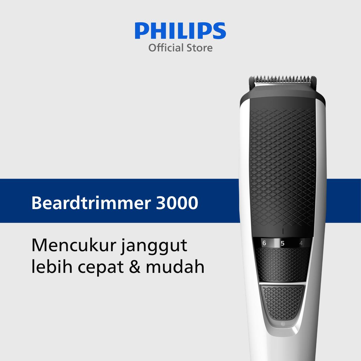 Philips | Trimmer 3000 | Alat Cukur Electric Kumis dan Jenggot Pria |Tampilan Rapi | BT3617/15