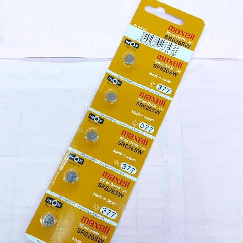 BATRE SR626 SW377 MAXELL ORIGINAL BATREI JAM TANGAN HARGA PERLEMBAR ISI 5 BIJI BATERAI JAM