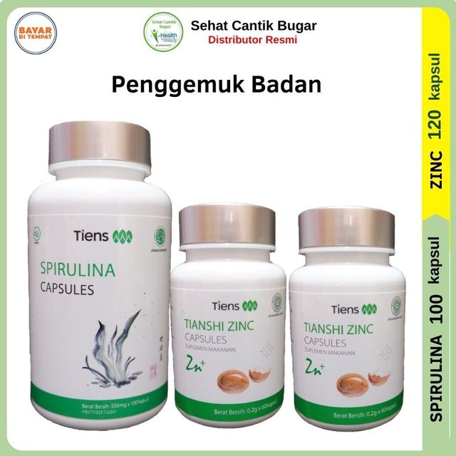 SUPER WEIGHT Herbal Penggemuk Gemuk Badan Paket Promo 2 Zinc 1 Spirulina + Member Card SCB