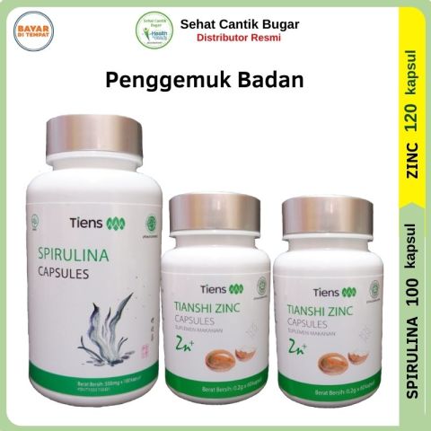 SUPER WEIGHT Herbal Penggemuk Gemuk Badan Paket Promo 2 Zinc 1 Spirulina + Member Card SCB Image1