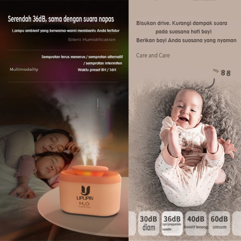 UPUPIN humidifier pengharum ruangan Dapat Ditambahkan Essential Oil diffuser pewangi ruangan rumah diffuser humidifier diffuser(Free essential oils) Image3